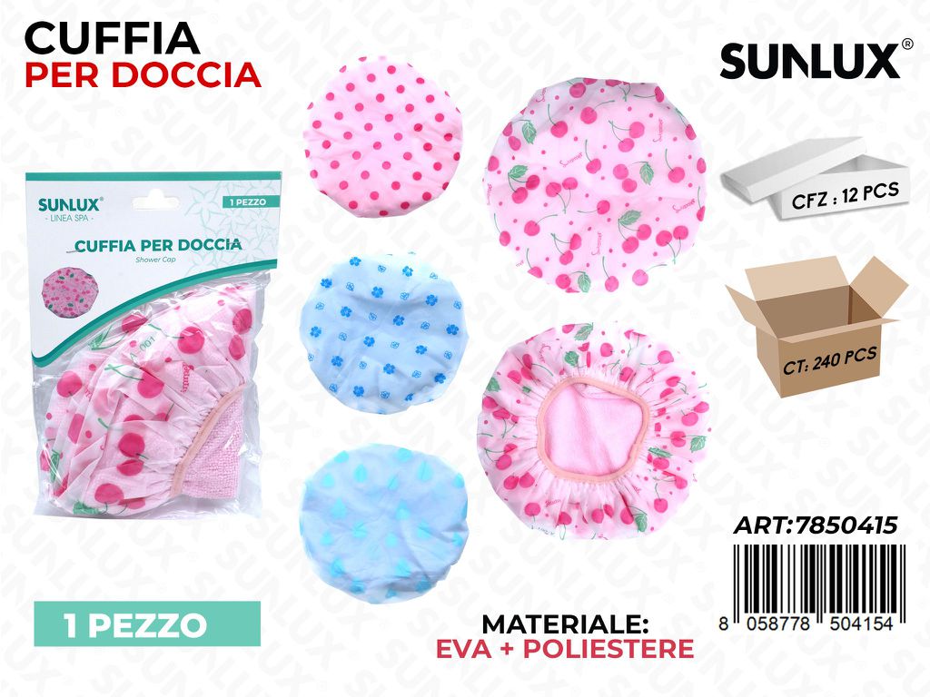 Sunlux Cuffia Doccia Spugna Doppio Strato Ass.