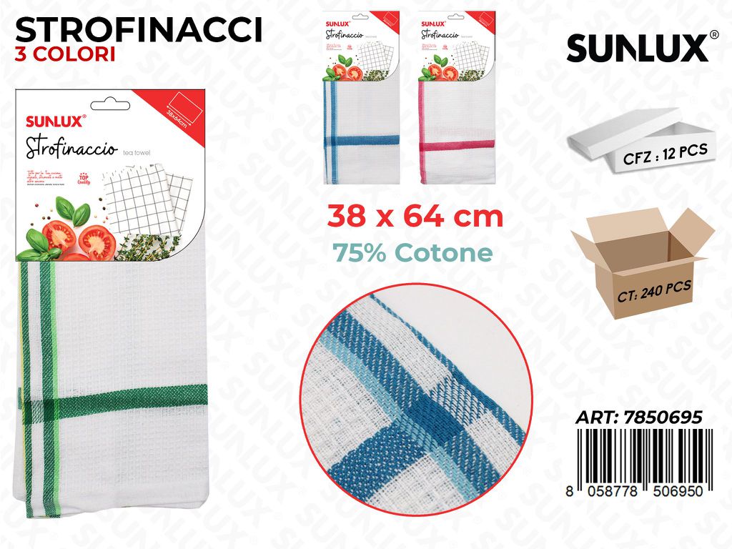 Sunlux Strofinaccio 38*64CM Col. Ass.