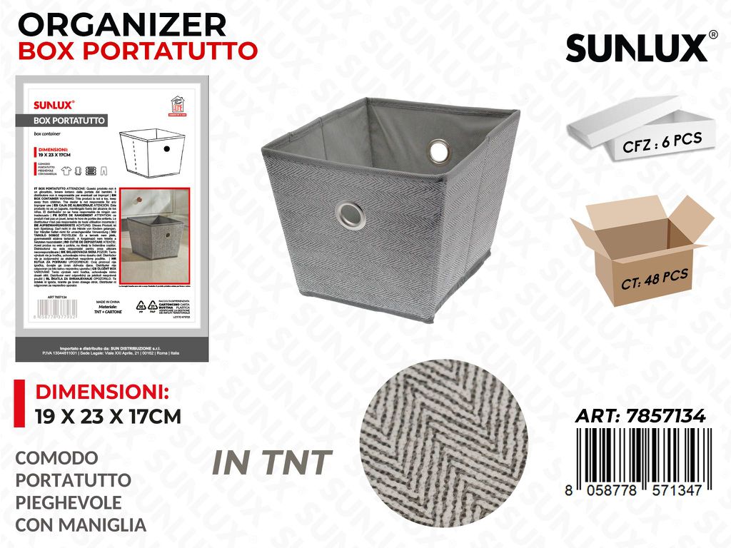 Sunlux Box Portatutto Pieg. 19*23*17CM / Pz da 6
