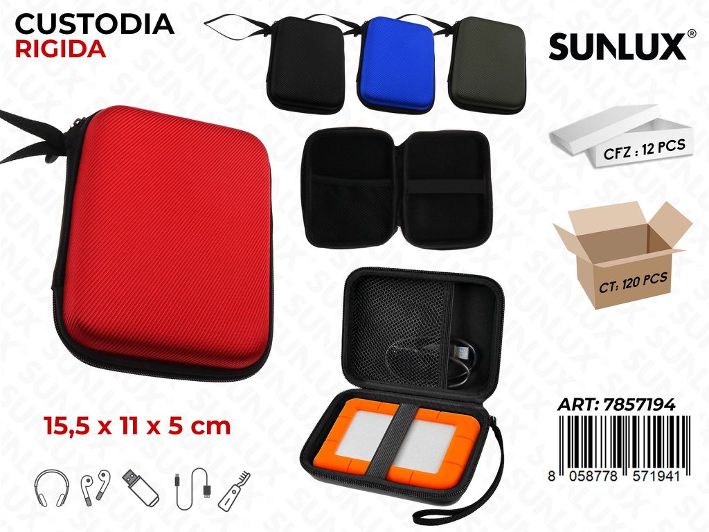 Sunlux Custodia Rigida Col.ass 15.5*11*5CM