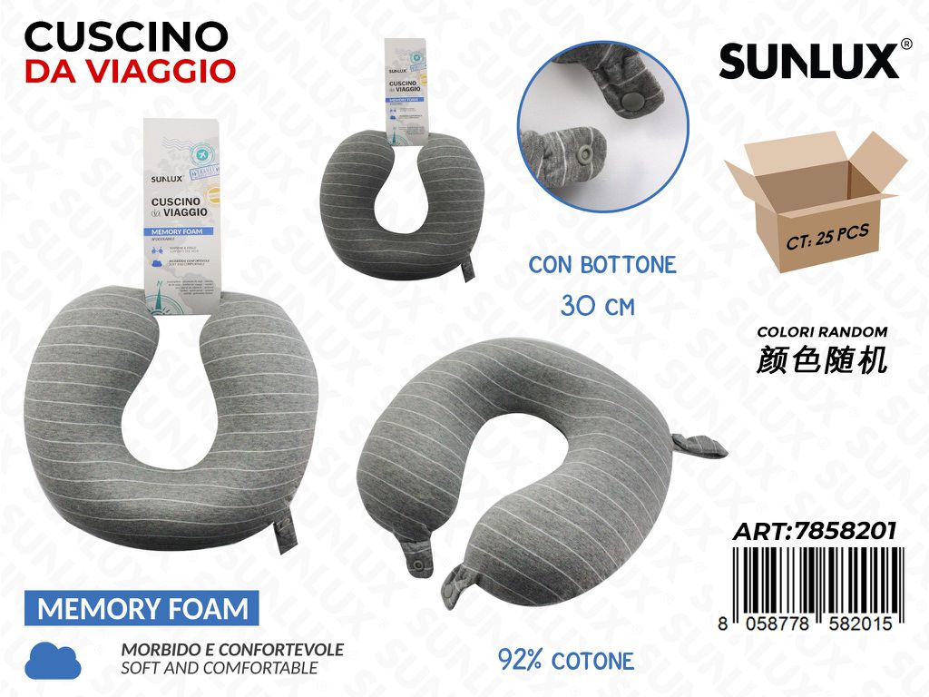 Sunlux Cuscino da Viaggio Soft Ass. 30CM