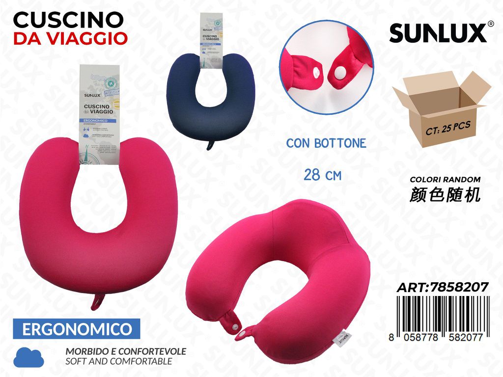 Sunlux Cuscino da Viaggio Soft Ass. 28CM