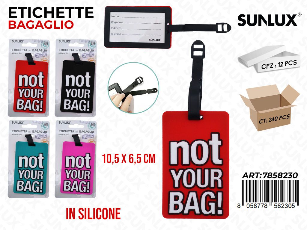 Sunlux Etichetta Bagaglio Silic. 10.5*6.5CM Ass.