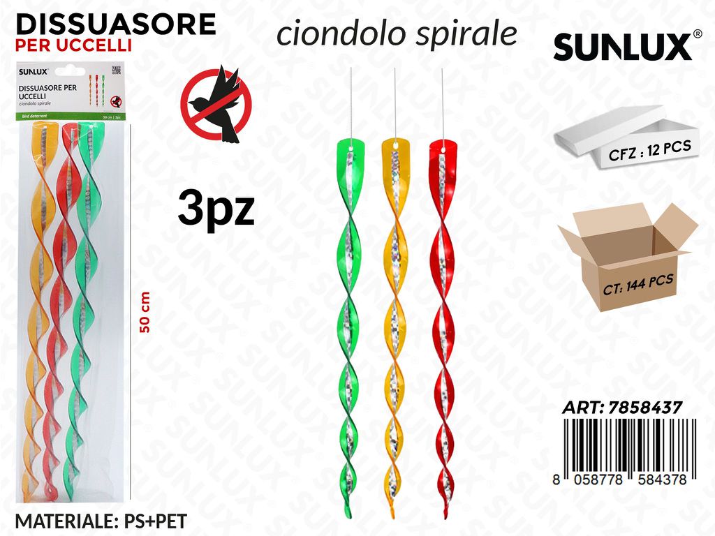 Sunlux Dissuasore per Uccelli Ciondolo 3PCS 50CM