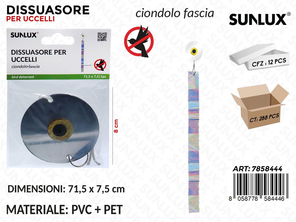 Sunlux Dissuasore per Uccelli Ciondolo 71.5*7.5CM