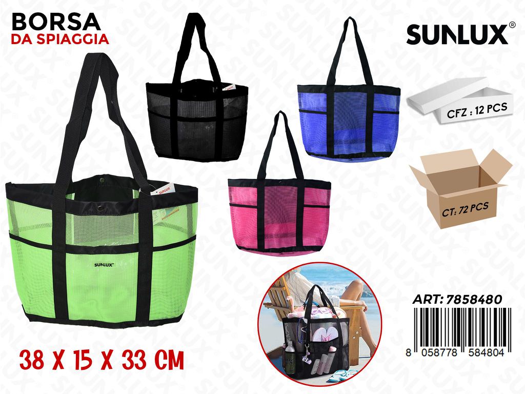 Sunlux Borsa da Spiaggia Ass. 38*15*33CM