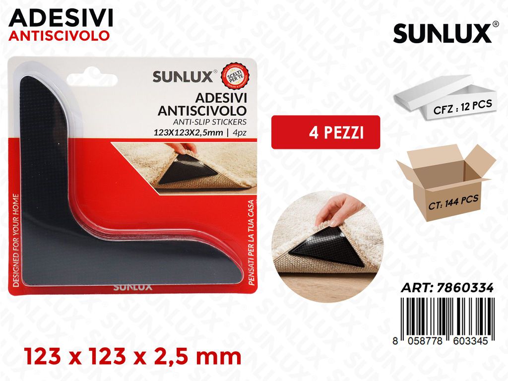 Sunlux Adv Antiscivolo Nero 4PCS 123*123*2.5MM