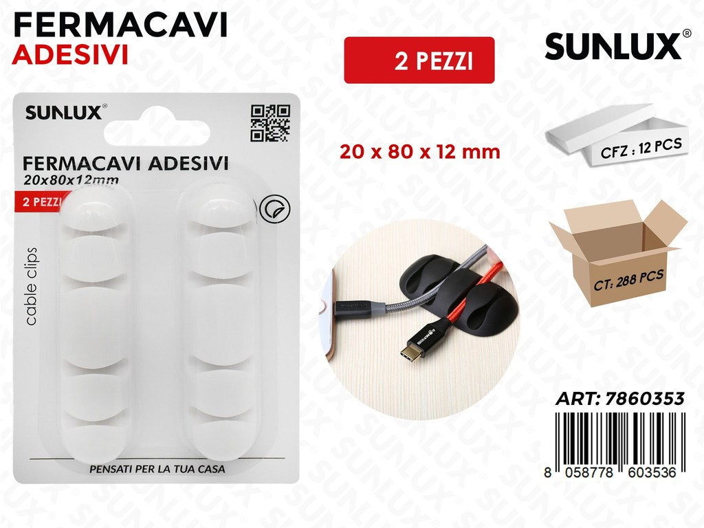 Sunlux Fermacavi Adv Bia. 2PCS 20*80*12MM