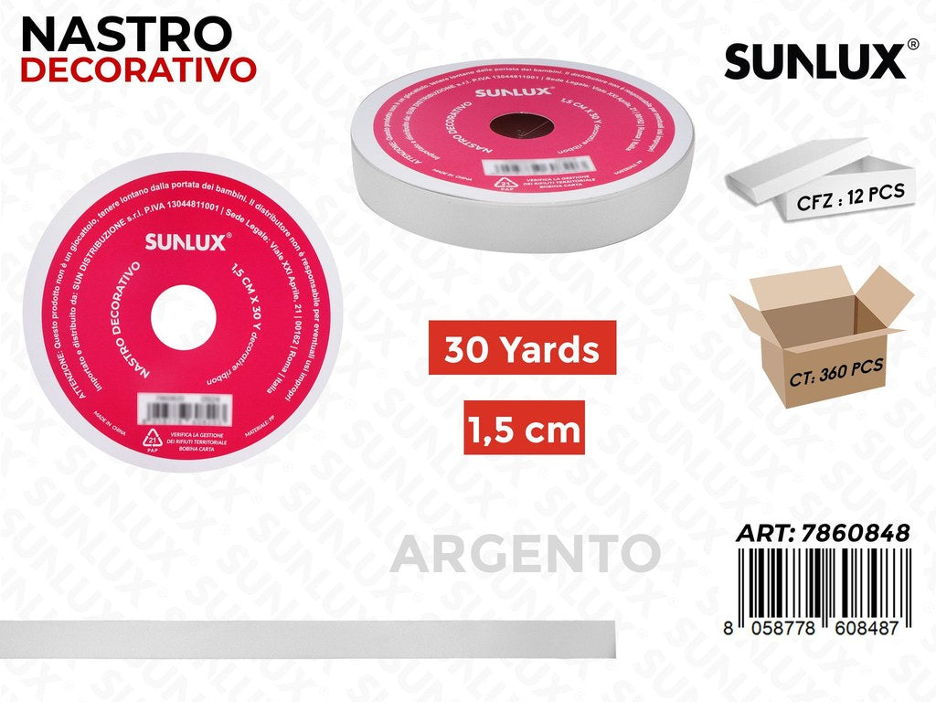 Sunlux Nastro Dec. Argento 1.5CM*30Y
