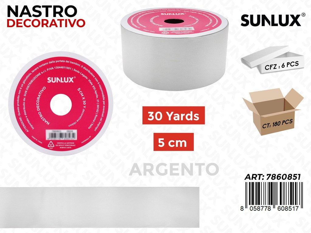 Sunlux Nastro Dec. Argento 5CM*30Y