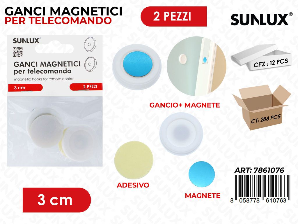 Sunlux Ganci Magn. per Telecomando 2PCS 3CM