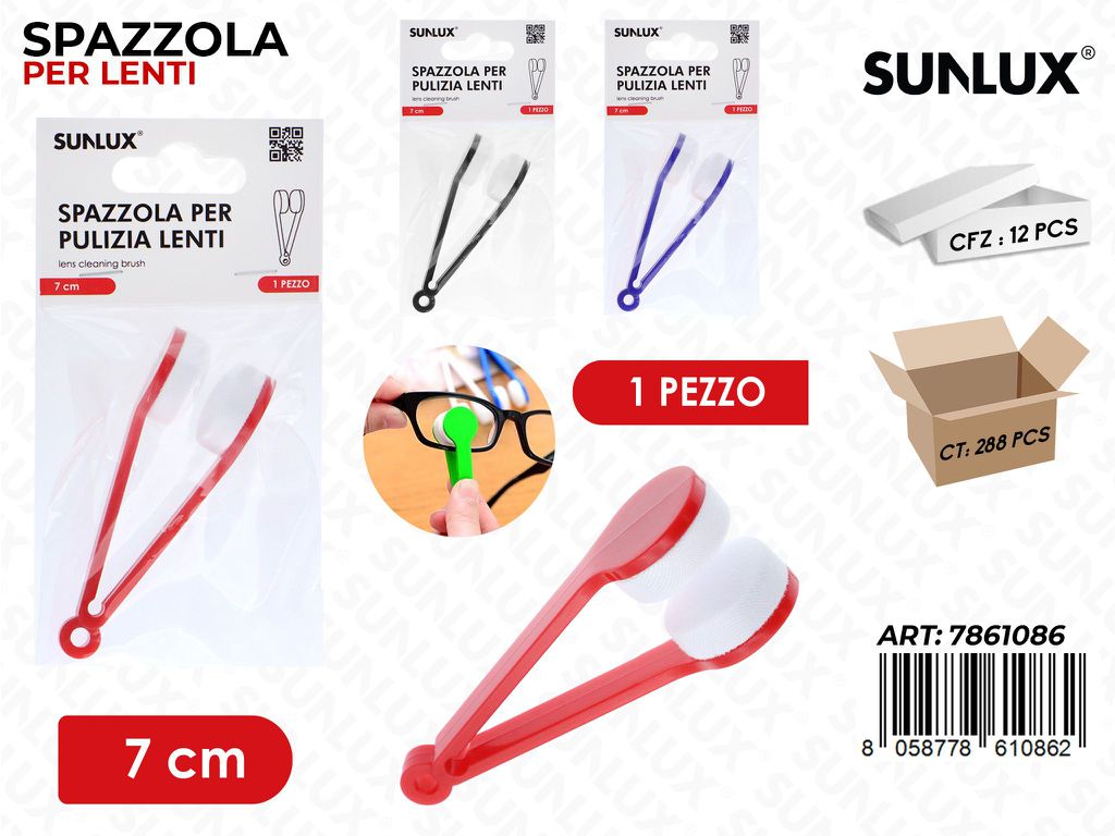 Sunlux Spazzola Pulizia Lenti 7CM Ass.