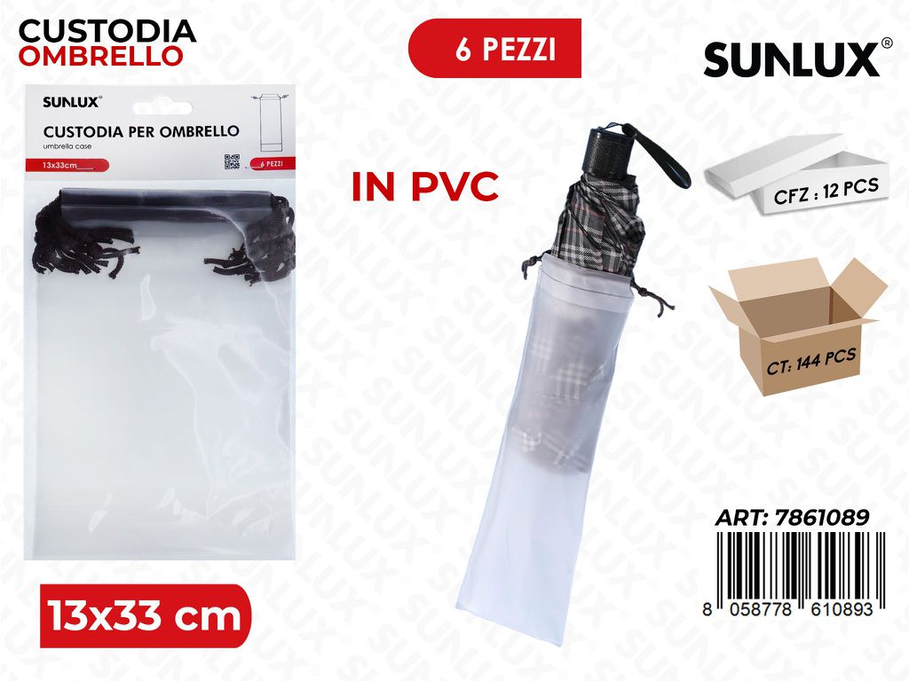 Sunlux Custodia Ombrello Pvc 6PCS 13*33CM