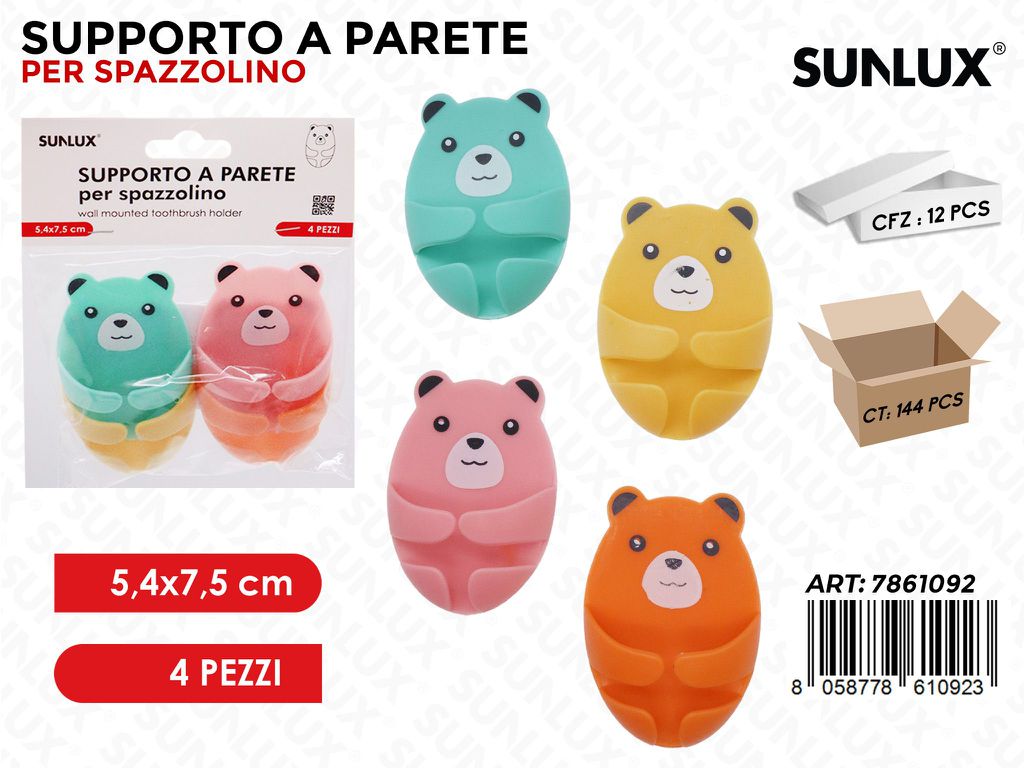 Sunlux Supporto a Parete per Spazz. 4PCS 5.4*7.5CM