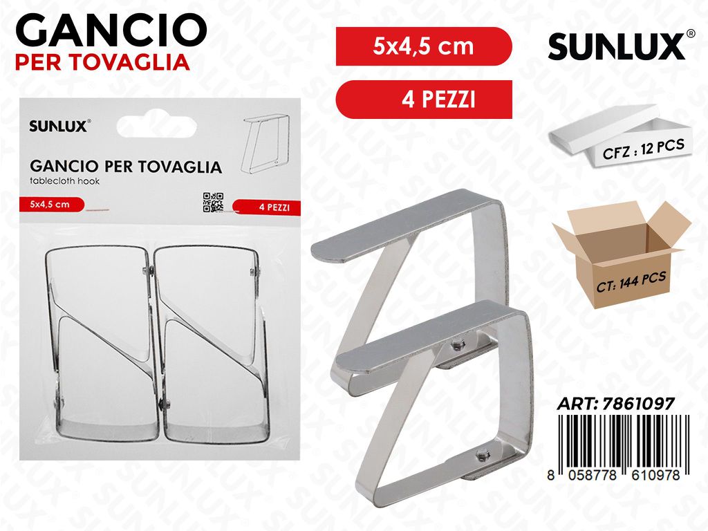 Sunlux Gancio per Tovaglia 4PCS 5*4.5CM