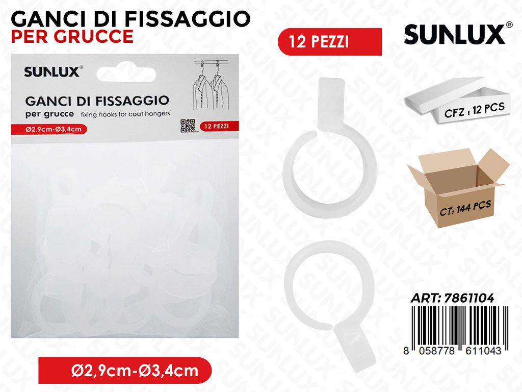 Sunlux Ganci Fiss. per Grucce 12PCS D.2.9-3.4CM
