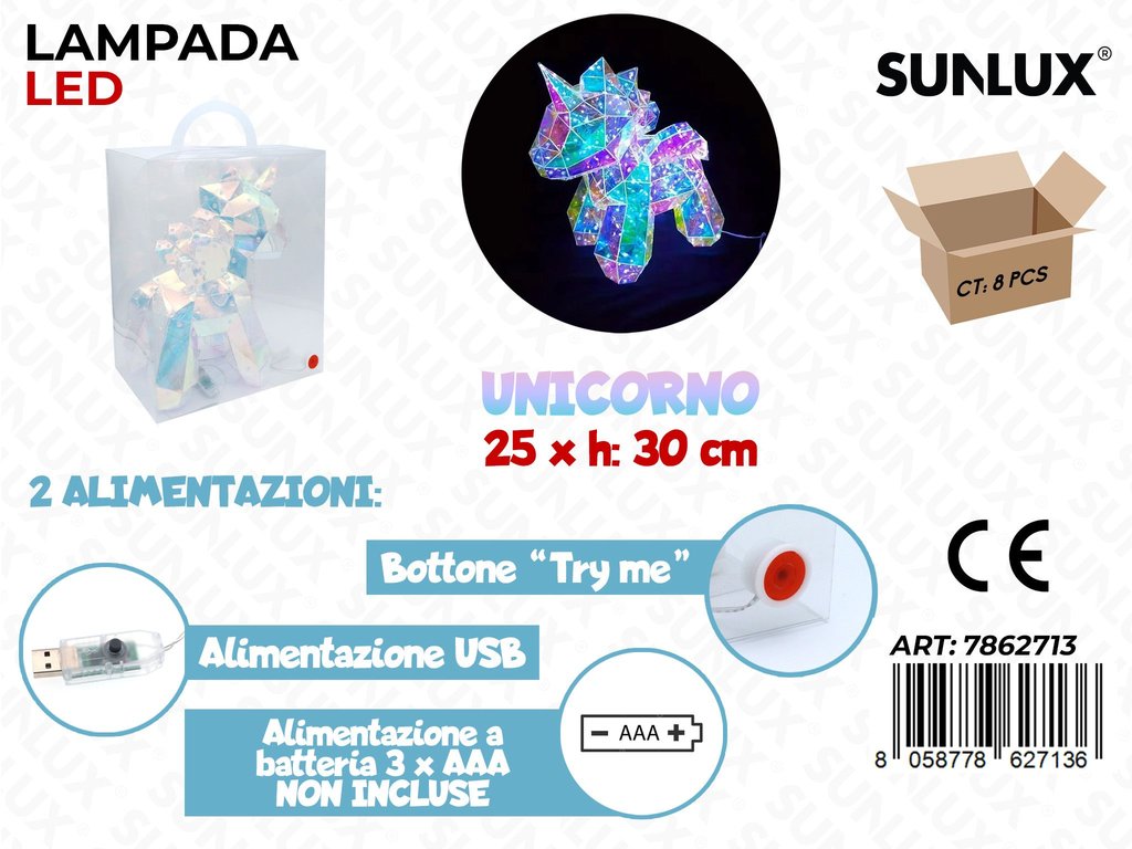 Sunlux Lampada Led Unicorno 25*30CM
