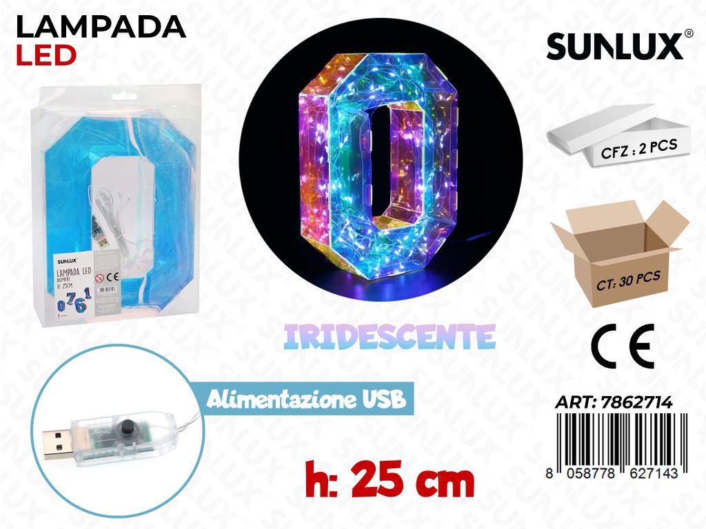 Sunlux Lampada Led Usb N.0 Iridesc. 25CM