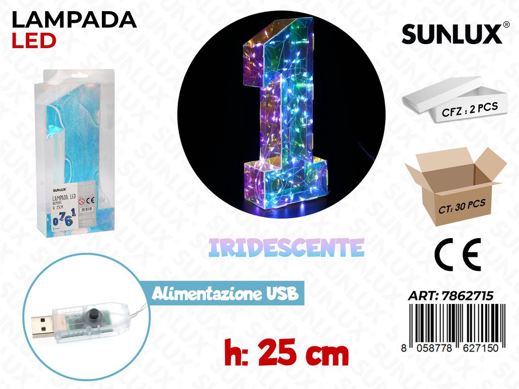 Sunlux Lampada Led Usb N.1 Iridesc. 25CM