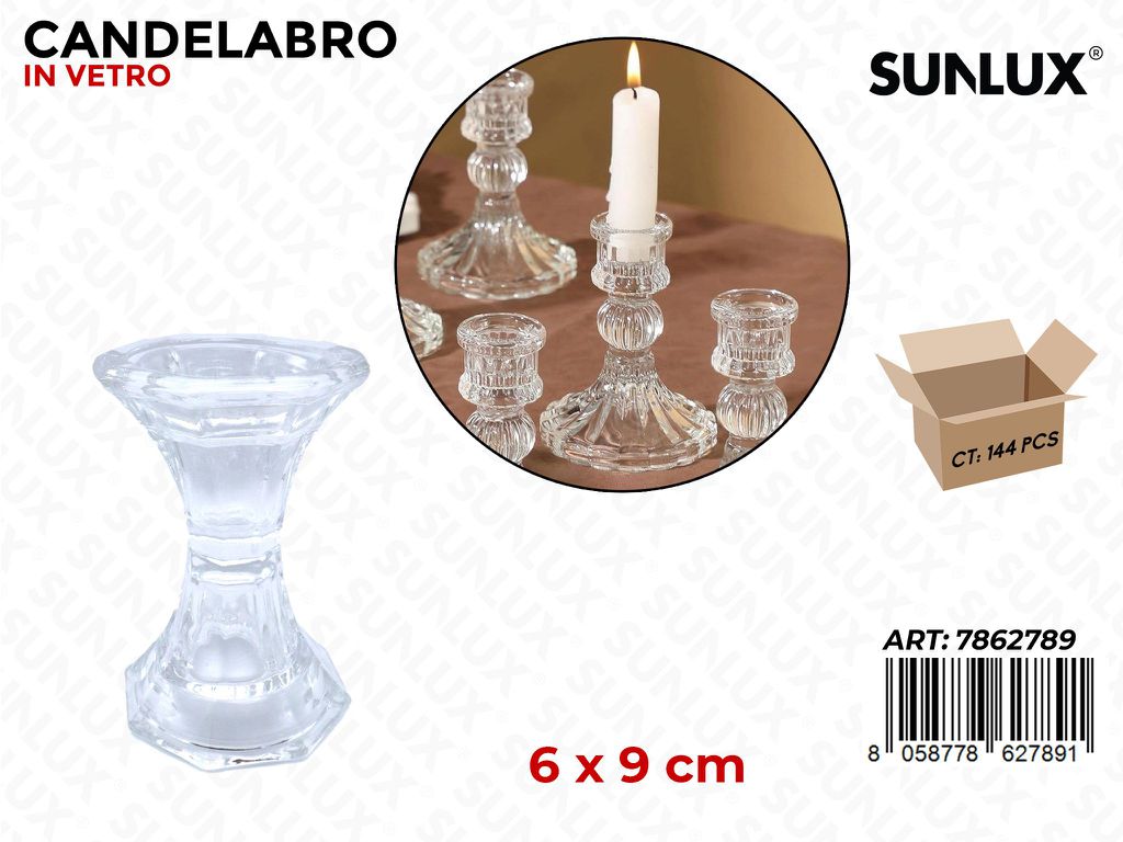 Sunlux Candelabro In Vetro 6*9Cm