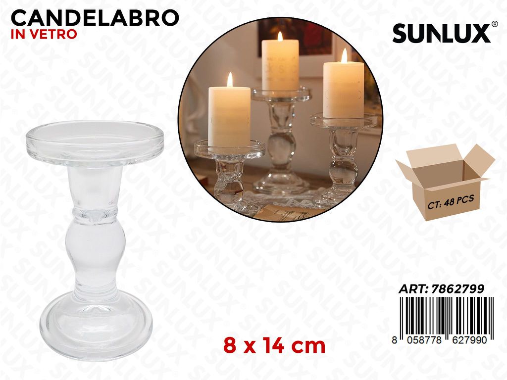 Sunlux Candelabro in Vetro 8*14CM