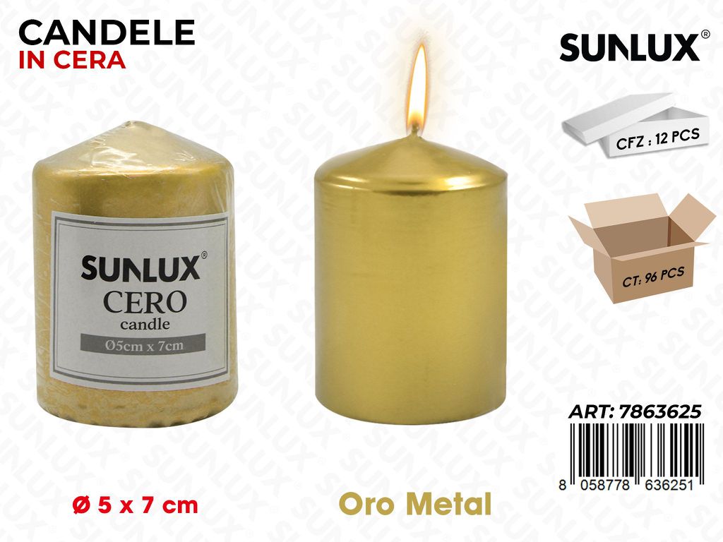 Sunlux Candela Moccolo Oro Metal D.5*7CM