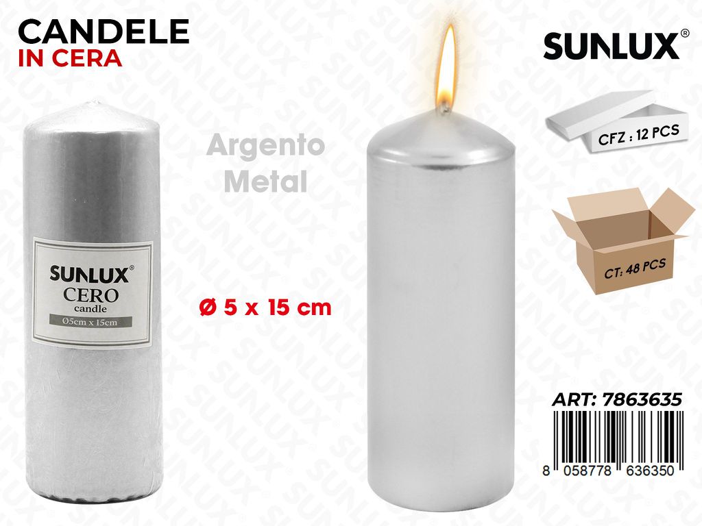 Sunlux Candela Moccolo Arg.metal D.5*15CM