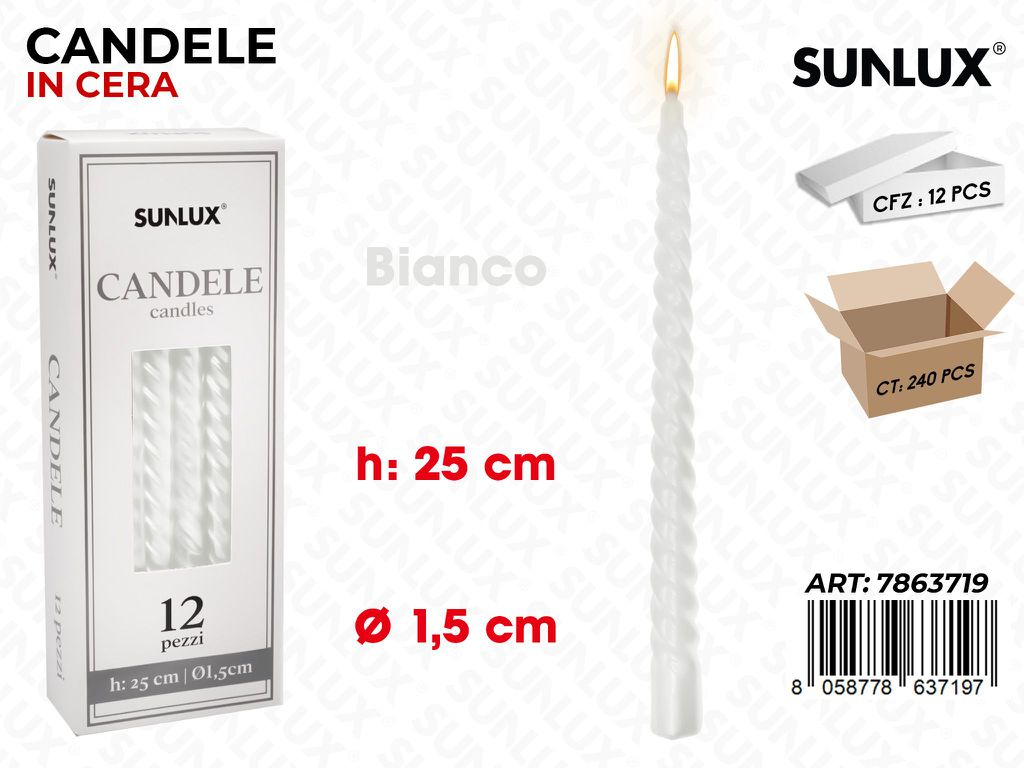 Sunlux Candela Spir. Bianco 1.5*25CM