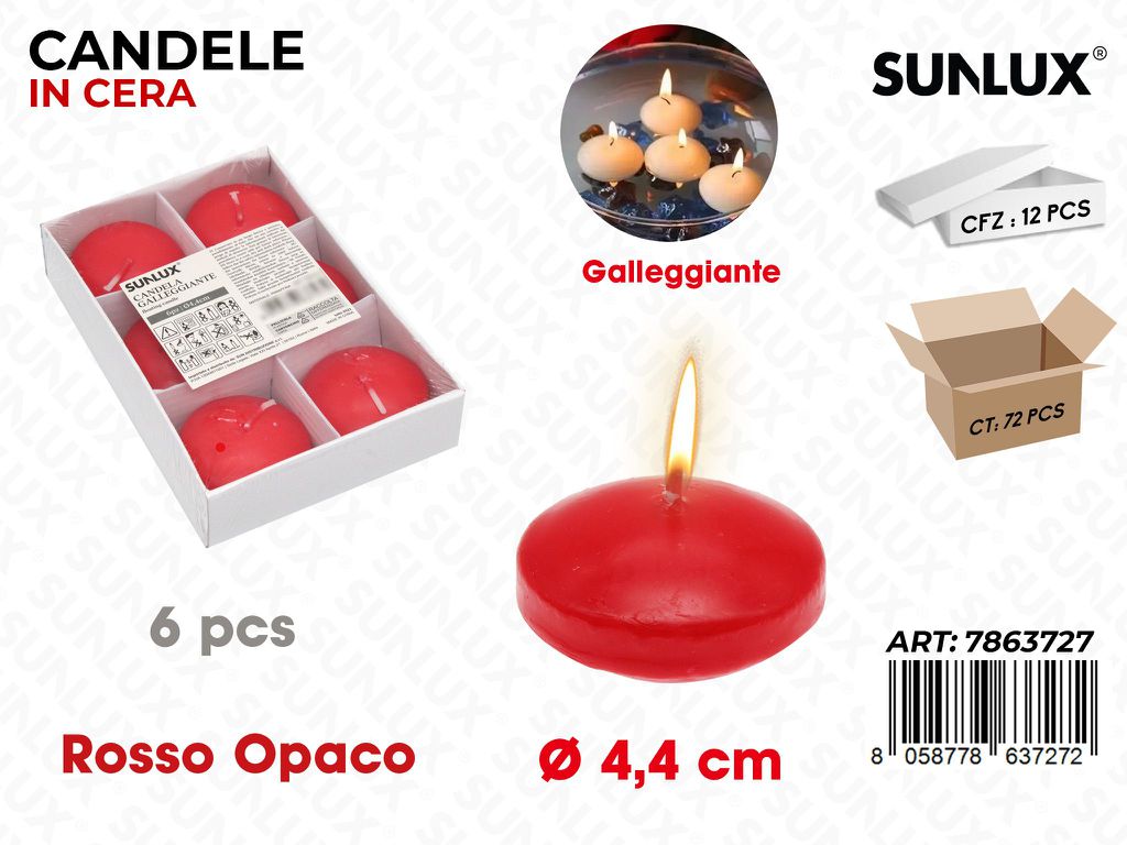 Sunlux Candela Galleg. Rosso Op. 6PCS 4.4CM