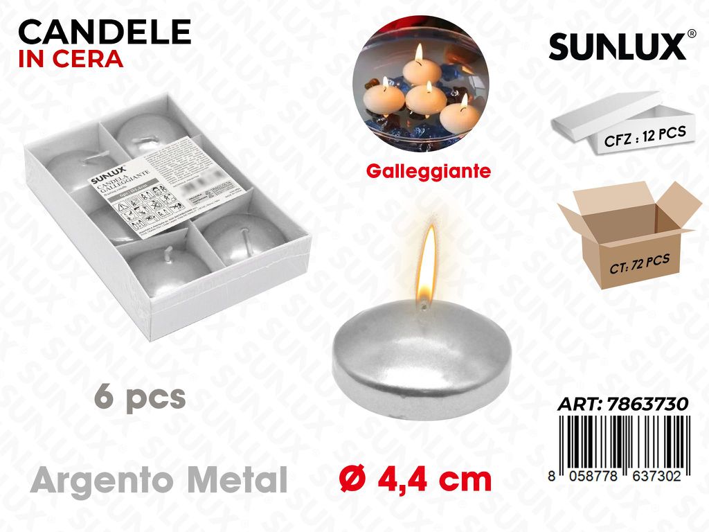 Sunlux Candela Galleg. Arg. Metal 6PCS 4.4CM
