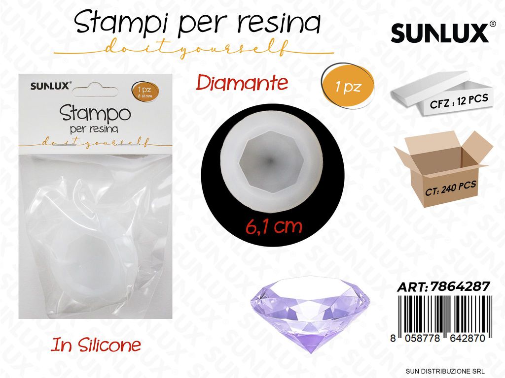 Stampi in Silicone per Resina Diamante 6.1CM