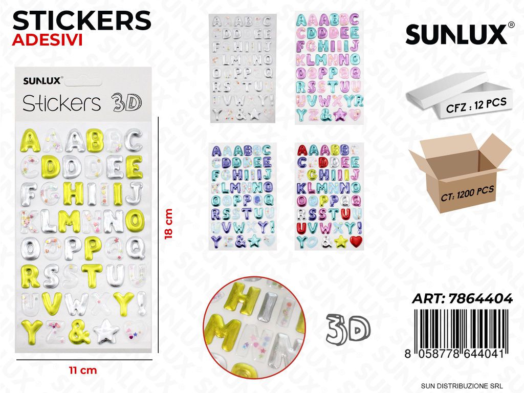 Stickers Adesivi 3D Ass. 11*18CM