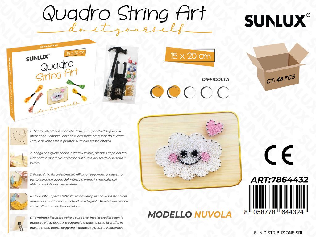 Quadro String Art Mod. Nuvola 15*20CM