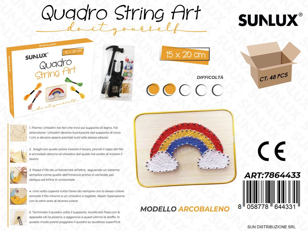 Quadro String Art Mod. Arcobaleno 15*20CM