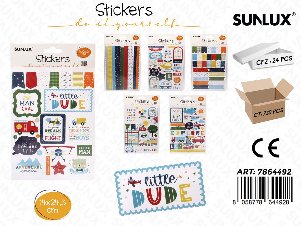 Sunlux Stickers Adv Ass. 14*24.3CM