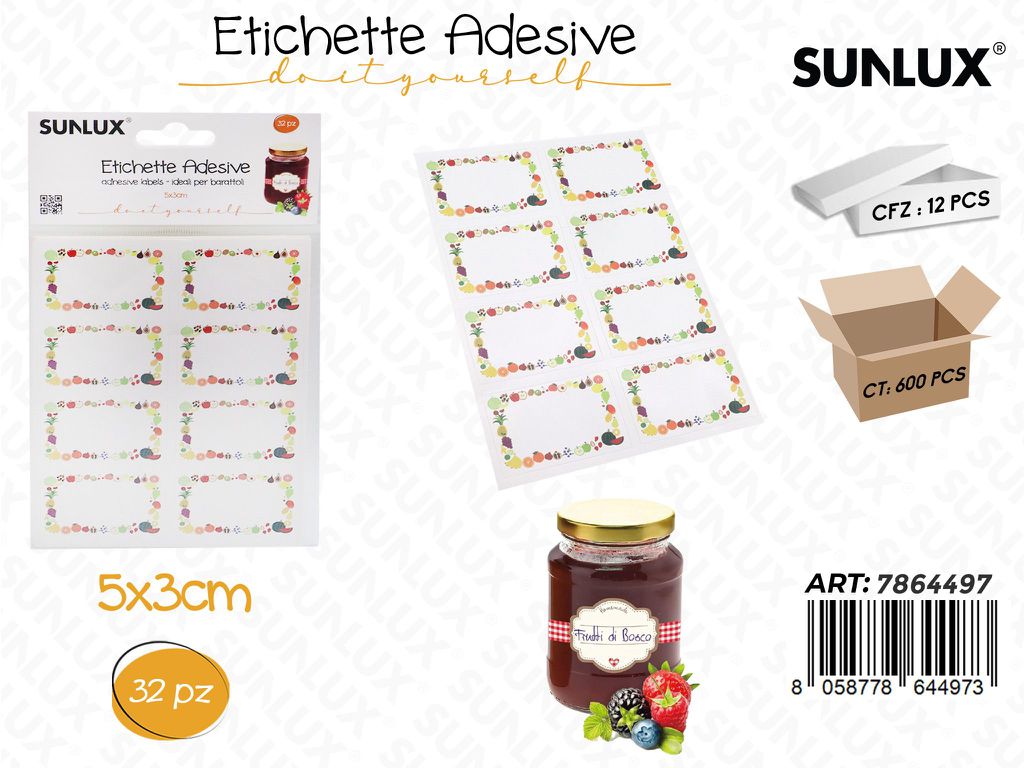 Sunlux Etichette Adv 32PCS 5*3CM