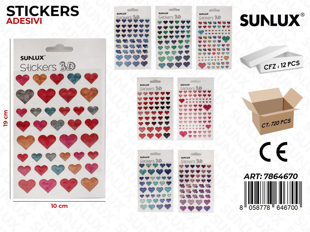 Sunlux Stickers Adv 3D Ass. 10*19CM