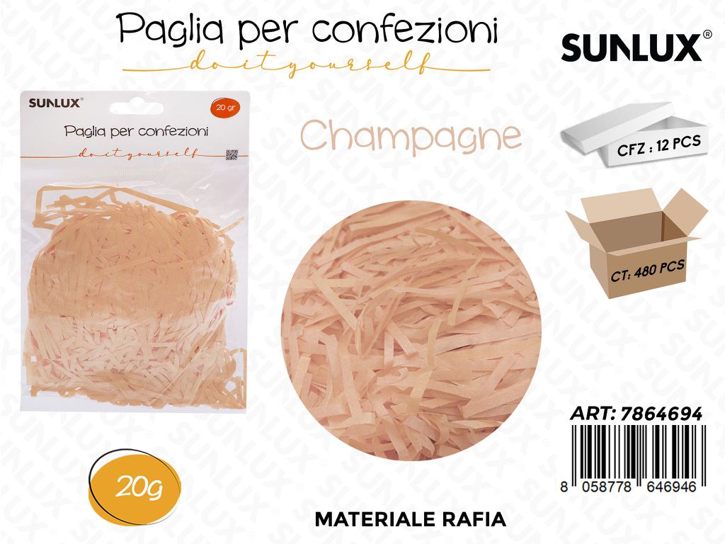 Sunlux Paglia in Rafia Champagne 20G / Pz da 12