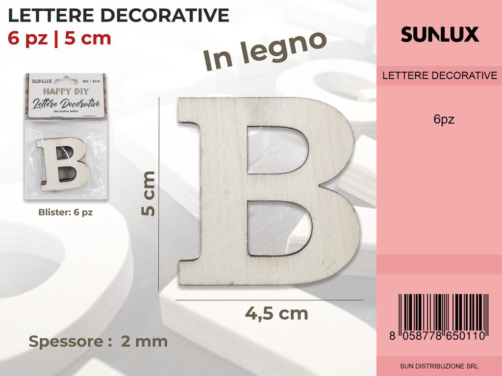 Lettera B Decorativa 6PC-5*4.5CM