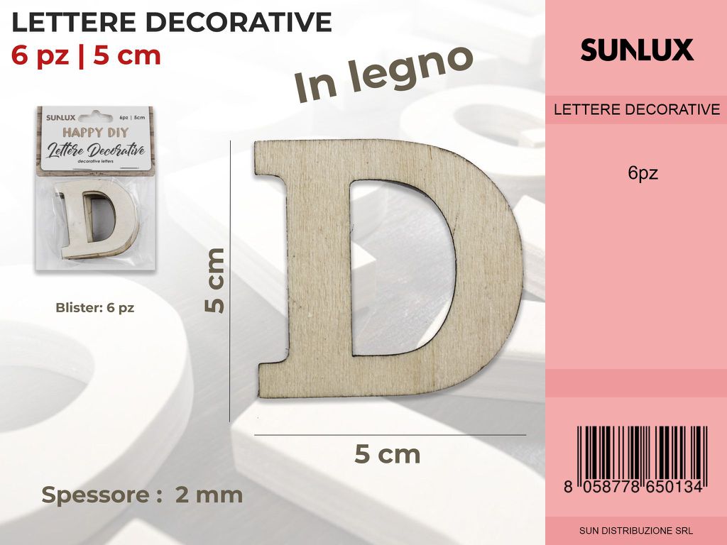 Lettera D Decorativa 6PC-5*5CM