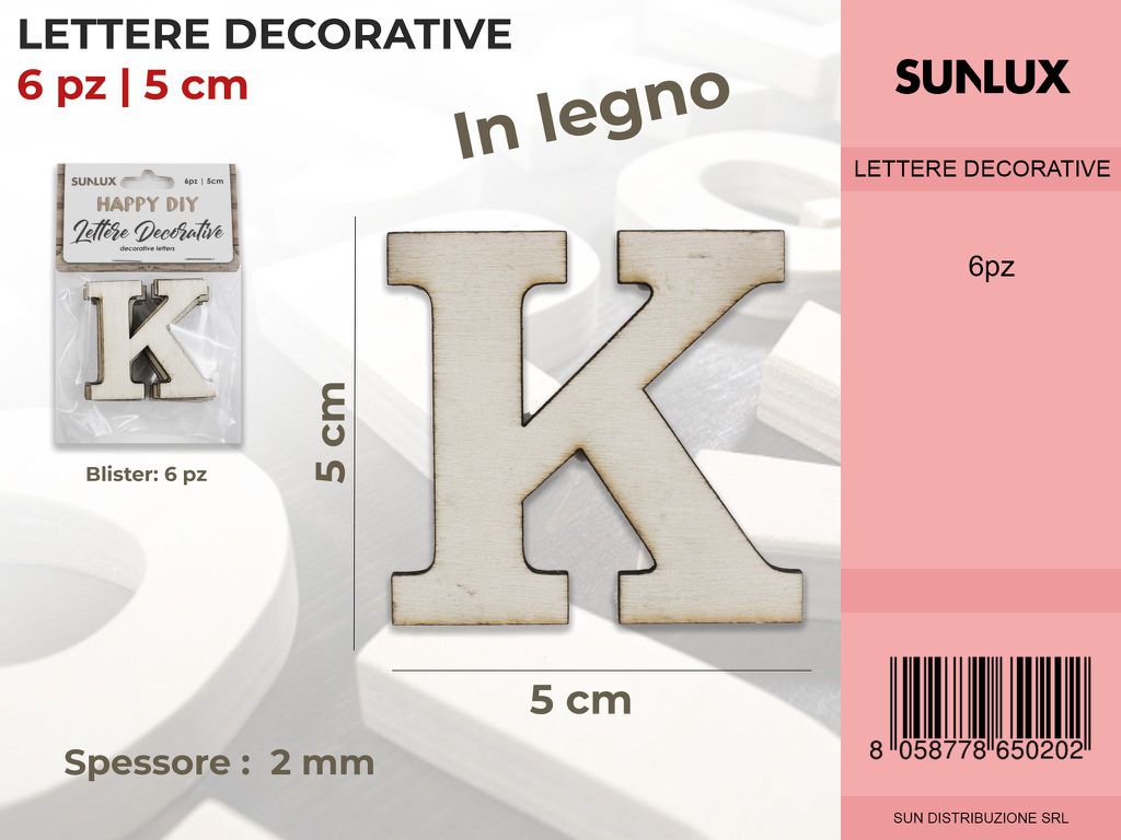 Lettera K Decorativa 6PC-5*5CM