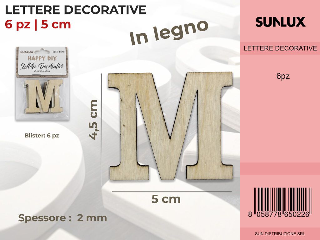 Lettera M Decorativa 6PC-5*4.5CM