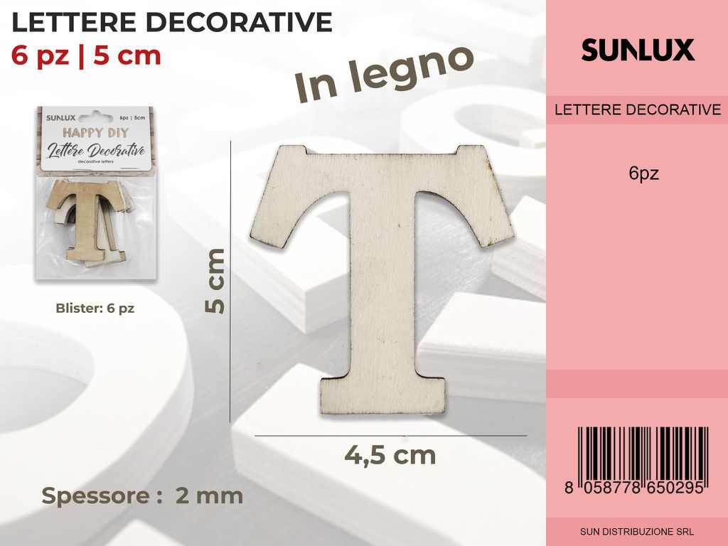 Lettera T Decorativa 6PC-5*4.5CM