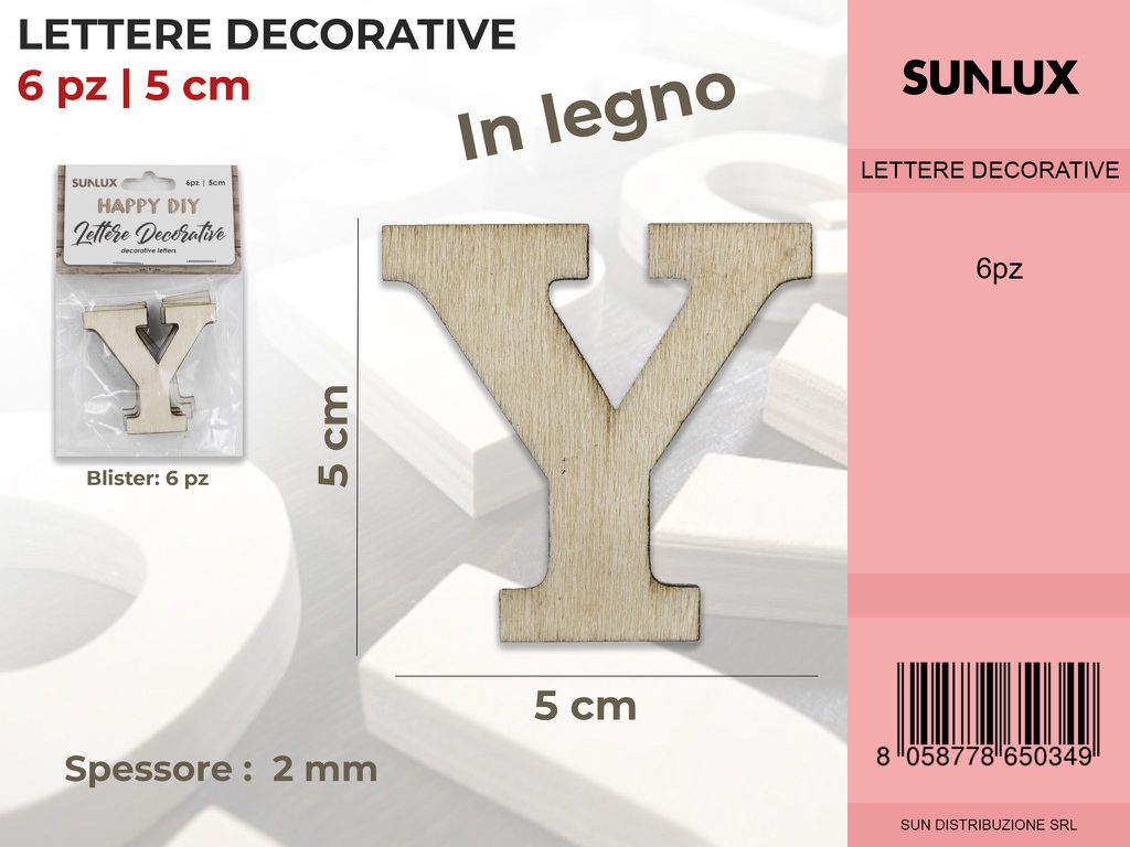Lettera Y Decorativa 6PC-5*5CM