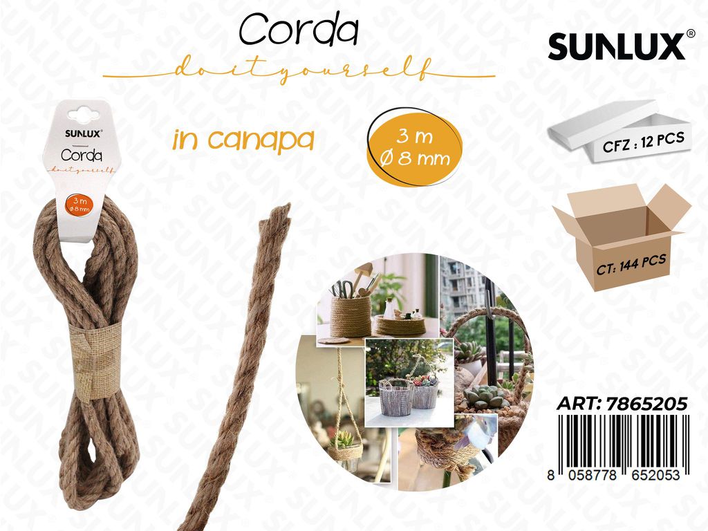 Corda in Canapa D.8MM*3MT