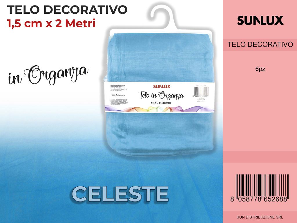 Telo Organza Celeste 150*200 Pz da 6