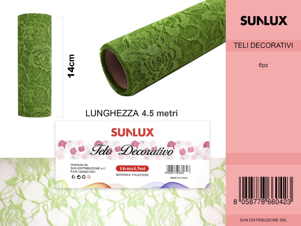 Telo Organza 14*4.5MT Verde Pz da 6