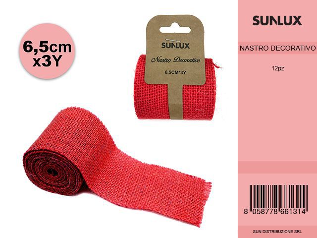 Nastro Decoro 6.5*3YD Rosso