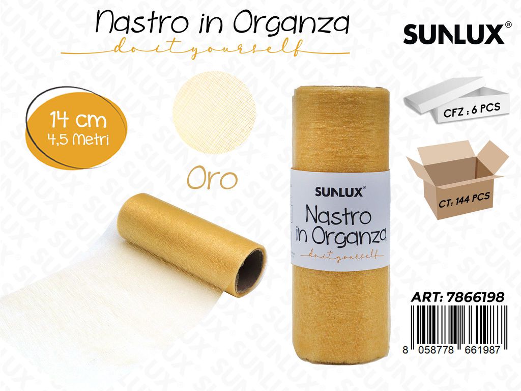 Nastro in Organza Oro 14CM*4.5MT