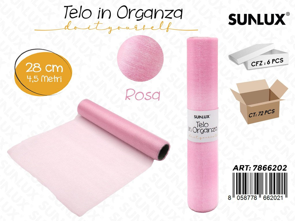 Telo Organza Rosa 28CM*4.5MT